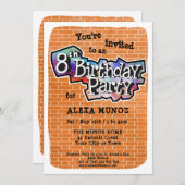 Graffiti cool Art 8e anniversaire Invitation de fê (Devant / Derrière)