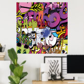 graffiti cool mot art maison décoration poster (Bureau à domicile)