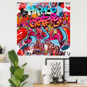 graffiti cool mot art maison décoration poster (Bureau à domicile)