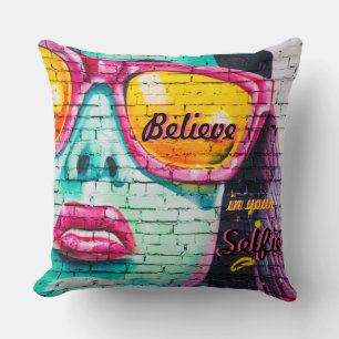 Graffiti croyez en votre Coussin selfie