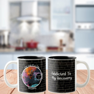 Graffiti Custom Recovery Milestone Gift Tweekleurige Koffiemok