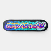 Graffiti Customisé SEBASTIEN Skateboard (Horz)