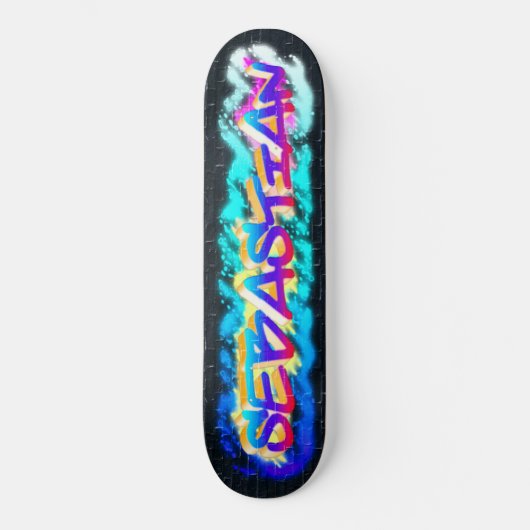 Graffiti Customisé SEBASTIEN Skateboard (Recto)