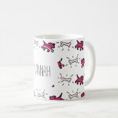 Graffiti de chien rose foncé style Mug personnalis (Devant droit)