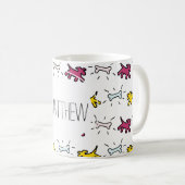 Graffiti de Chien Rouge Style Nom personnalisé Mug (Devant droit)