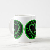 Graffiti de Coeur Noir Vert 2 Saint Valentin Mug (Devant gauche)
