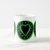 Graffiti de Coeur Noir Vert 2 Saint Valentin Mug (Centre)