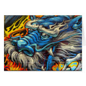 Graffiti de dragon chinois bleu Toutes les occasio (Devant horizontal)
