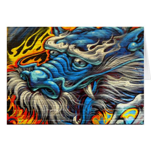 Graffiti de dragon chinois bleu Toutes les occasio (Devant horizontal)