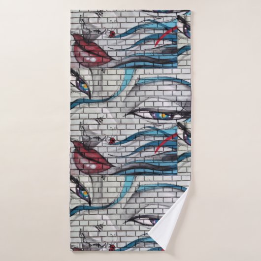 Graffiti de fille asiatique (Serviette de bain)