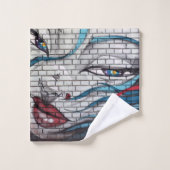 Graffiti de fille asiatique (Gant de toilette)