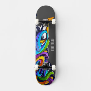 Graffiti de garçon Skateboard avec nom