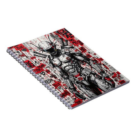 Graffiti de guerrier Cyberpunk - Carnet de spirale (Côté Droit)