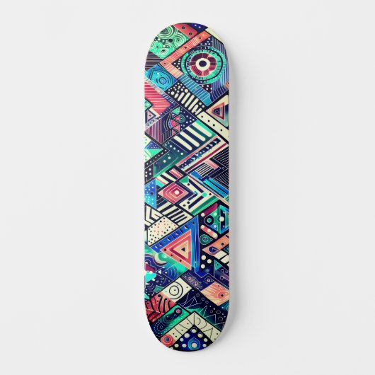 Graffiti de rue coloré grand skateboard (Recto)