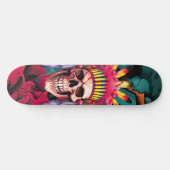 Graffiti de skateboard personnalisé crâne amérindi (Horz)