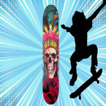 Graffiti de skateboard personnalisé crâne amérindi<br><div class="desc">Découvrez Ce Skateboard Design Extraordinaire ! Bonjour ! J'ai juste dû partager mon enthousiasme pour ce skateboard incroyable. C'est un design époustouflant avec un thème indigène indien avec un crâne qui capture vraiment l'esprit de la planche à roulettes urbaine. Les couleurs vives et les éléments uniques se marient si parfaitement,...</div>