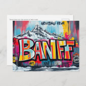 Graffiti de station de ski Banff Canada Carte post (Devant / Derrière)