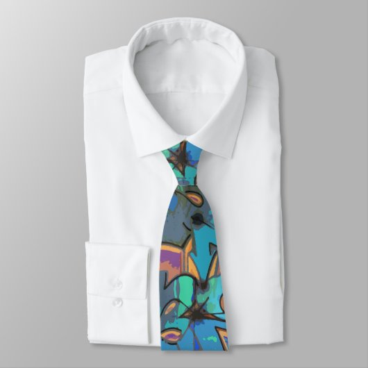 Graffiti Design Necktie Stropdas (Gebonden)