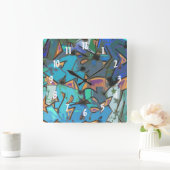 Graffiti design wandklok vierkante klok (Huis)