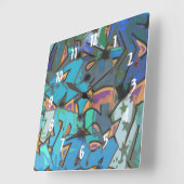 Graffiti design wandklok vierkante klok (Hoek)