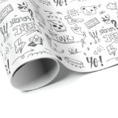 Graffiti Doodles: Punk muziek krabbelen Cadeaupapier (Rol Hoek)