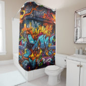 Graffiti Douche rideau (En situation)