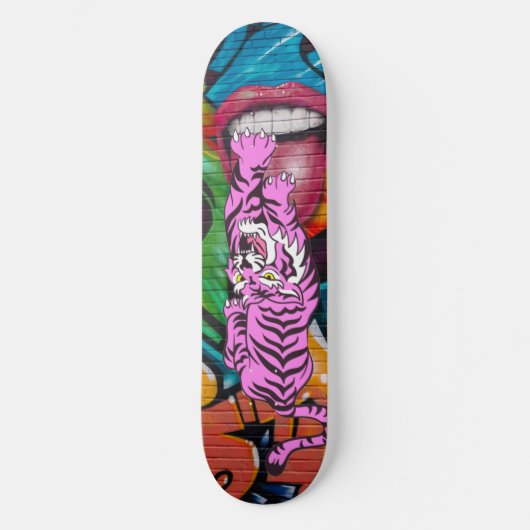 Graffiti en skateboard violet tigre (Recto)