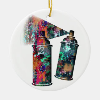 Graffiti en verfsplatter keramisch ornament