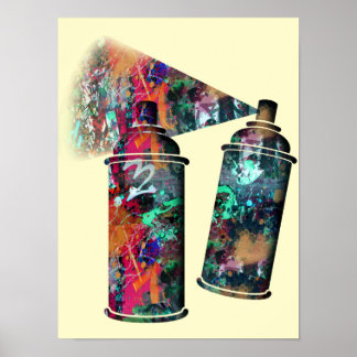 Graffiti en verfsplatter poster