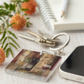 Graffiti en wijn sleutelhanger (Voorkant Rechts)