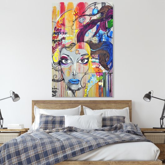 Graffiti Face Canvas Afdruk (Insitu (Slaapkamer))