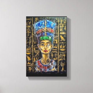 Graffiti Farao Queen Nefertiti Canvas Afdruk
