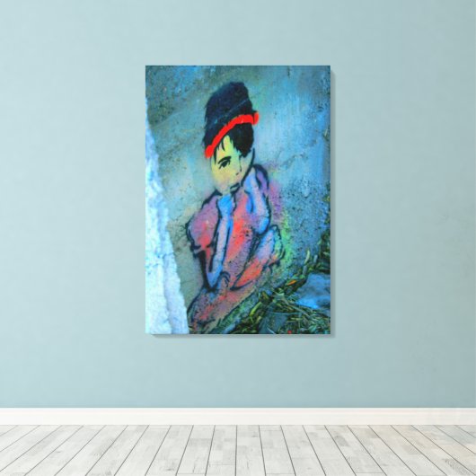 graffiti fille toile enveloppée (Insitu (Plancher de Bois))