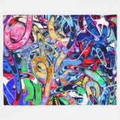 Graffiti Fleece Deken (Voorkant (Horizontaal))
