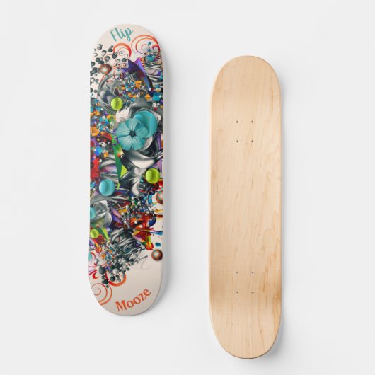 Graffiti Floral Deck pour Skateboard (Recto)