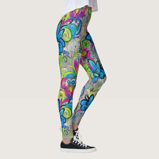 Graffiti Flowers Leggings (Rechts)