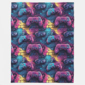 Graffiti Game Controller Urban Pattern Gamer Room Fleece Deken (Voorkant)