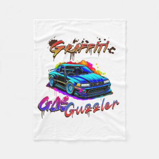 GRAFFITI GAS GUZZLER - DRIFT CAR FLEECE DEKEN