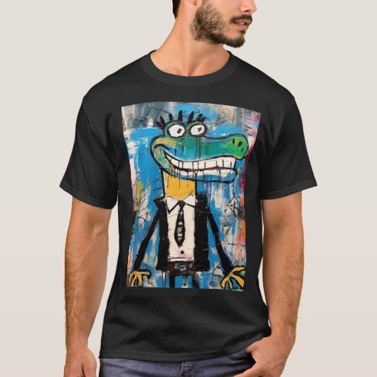Graffiti Gator Street Art Crocodile T-shirt (Voorkant)