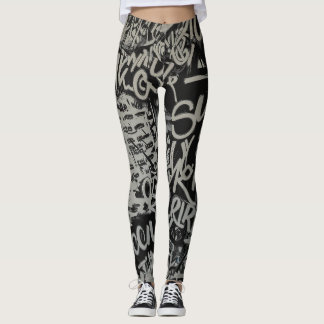 Graffiti gedrukte Leggings