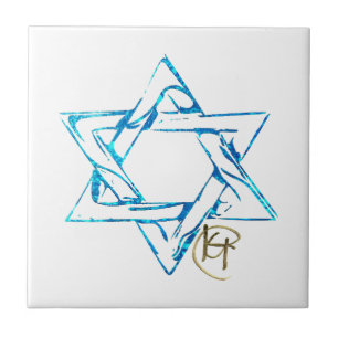 Graffiti gestikte Joodse Star Art Tegeltje