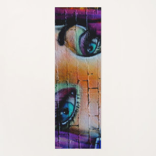 Graffiti Girl Paarse Blauwe ogen Yogamat