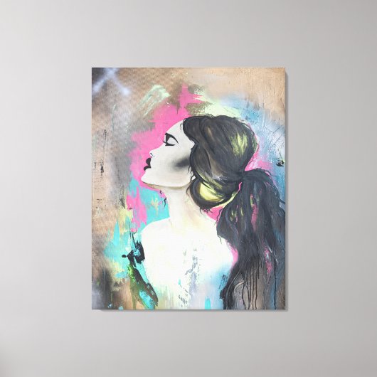 Graffiti Girl, verouderd Canvas (Voorkant)