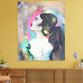 Graffiti Girl, verouderd Canvas (Insitu (Woonkamer))