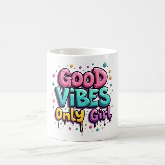 Graffiti Good Vibes Only Girl Mug (Centre)
