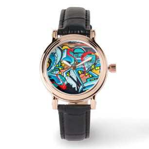 Graffiti-graffiti in de metro horloge