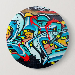 Graffiti-graffiti in de urbane metro ronde button 4,0 cm