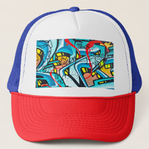 Graffiti-graffiti in de urbane metro trucker pet