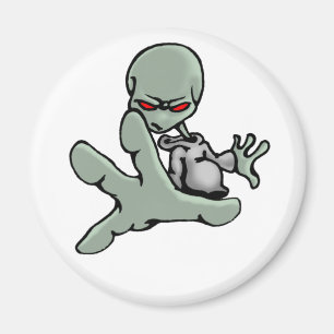 Graffiti grijze Alien - Magnet Magneet