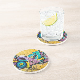 Graffiti, Grundarfjordur, IJsland Zandsteen Onderzetter